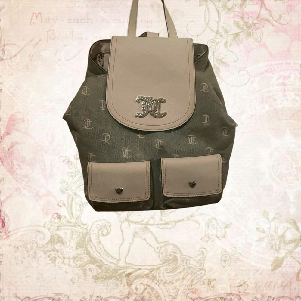 blue and white Juicy Couture mini backpack with...